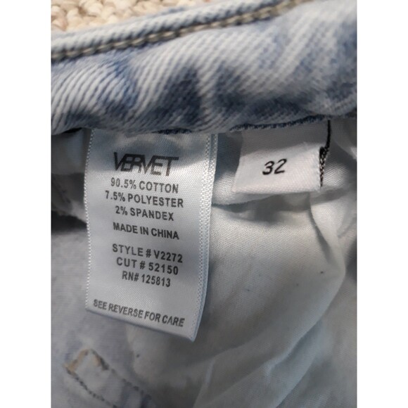 32 Buckle Vervet 90s Y2k High-Rise Straight Leg Crop Distressed Ripped - Picture 6 of 6